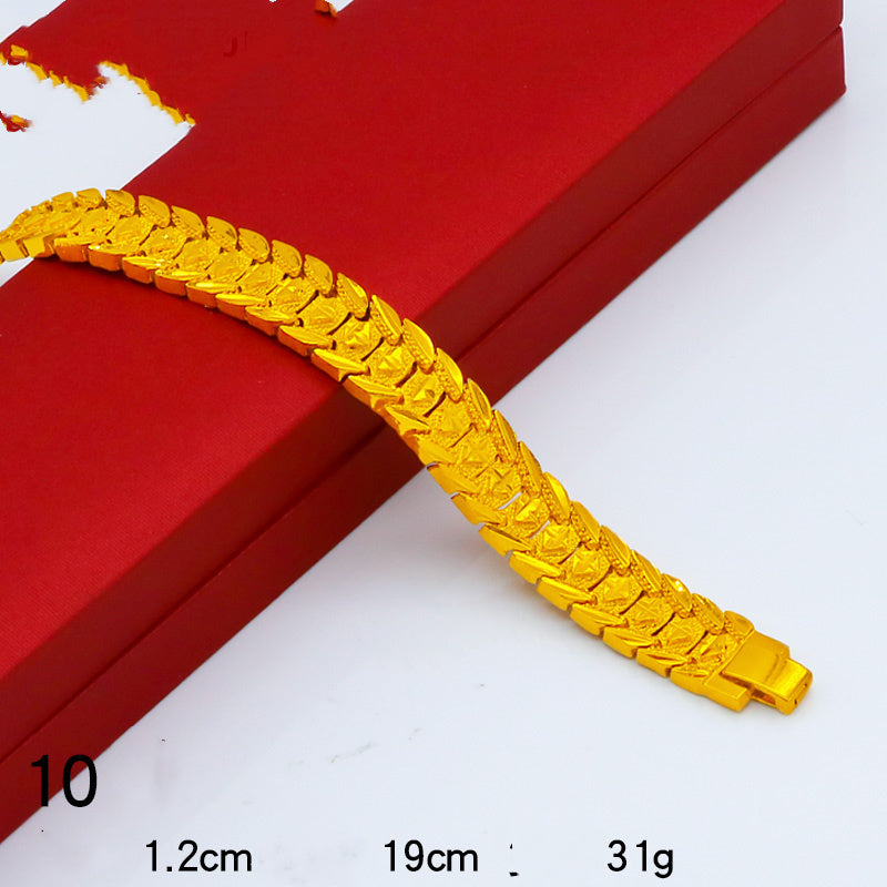Imitation Gold Bracelet Men's Thick