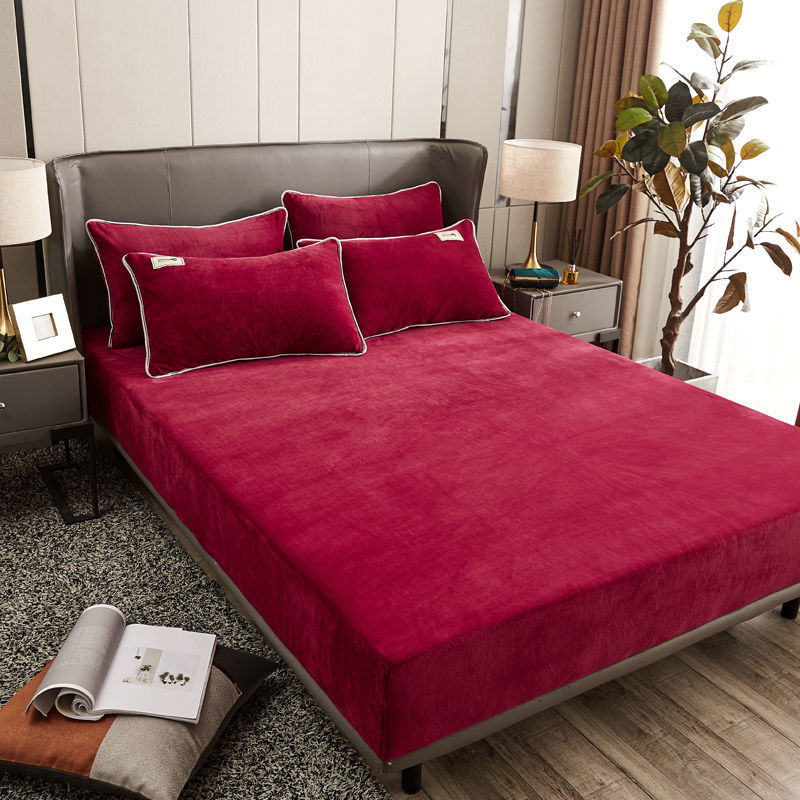 Thick Coral Velvet Bed Sheet One-Piece Crystal Velvet Bedspread