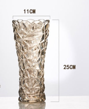 Classical European Golden Crystal Glass Vase Creative Glass Flower