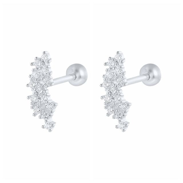 New 1 Pair Real 925 Sterling Silver Stud Earrings For