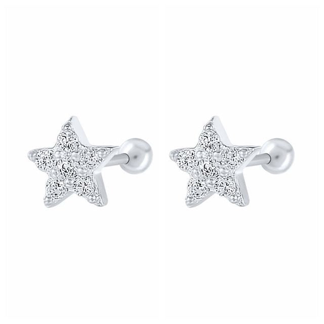 New 1 Pair Real 925 Sterling Silver Stud Earrings For