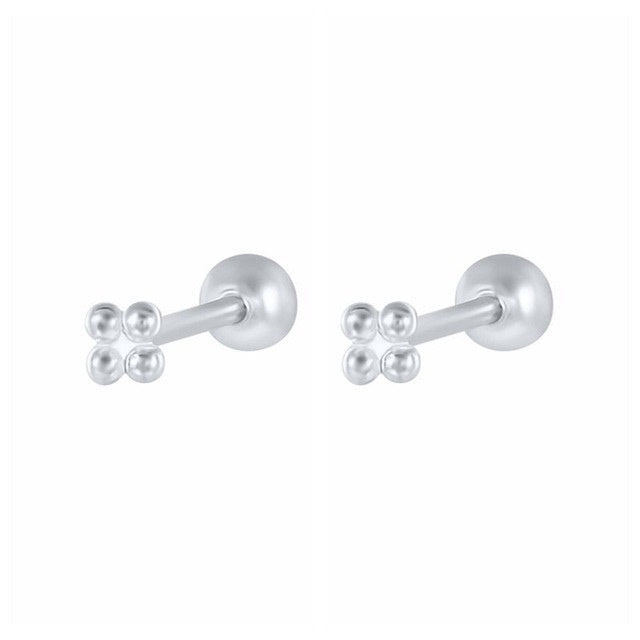 New 1 Pair Real 925 Sterling Silver Stud Earrings For