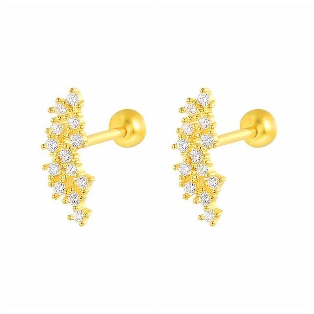 New 1 Pair Real 925 Sterling Silver Stud Earrings For