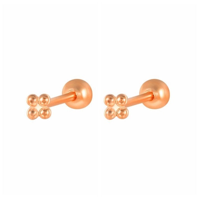 New 1 Pair Real 925 Sterling Silver Stud Earrings For