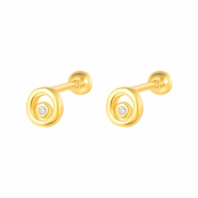 New 1 Pair Real 925 Sterling Silver Stud Earrings For