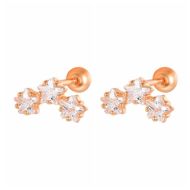 New 1 Pair Real 925 Sterling Silver Stud Earrings For