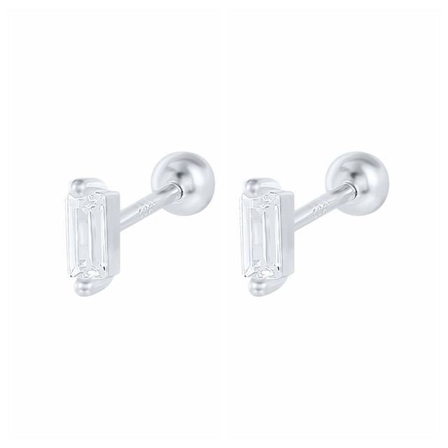 New 1 Pair Real 925 Sterling Silver Stud Earrings For