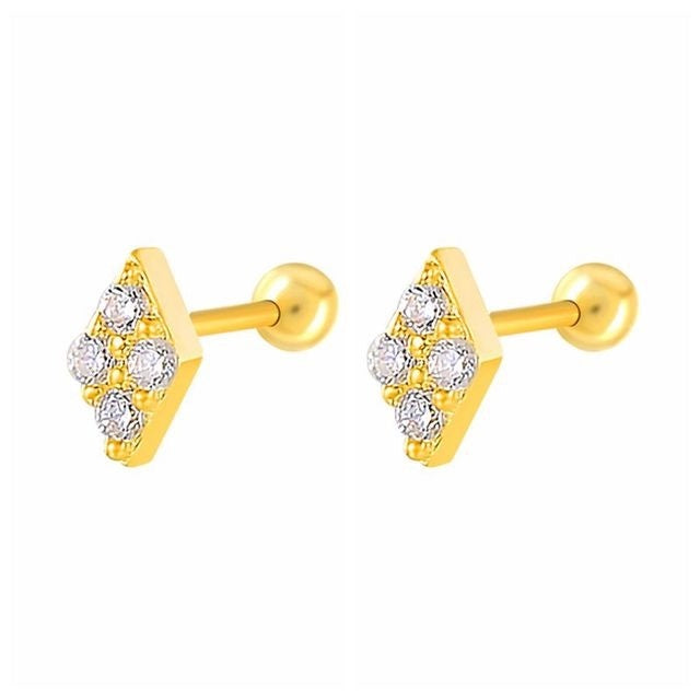 New 1 Pair Real 925 Sterling Silver Stud Earrings For
