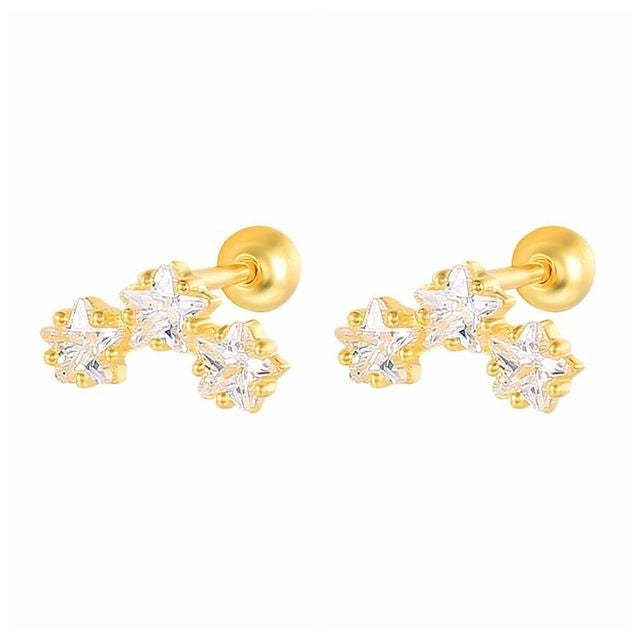 New 1 Pair Real 925 Sterling Silver Stud Earrings For