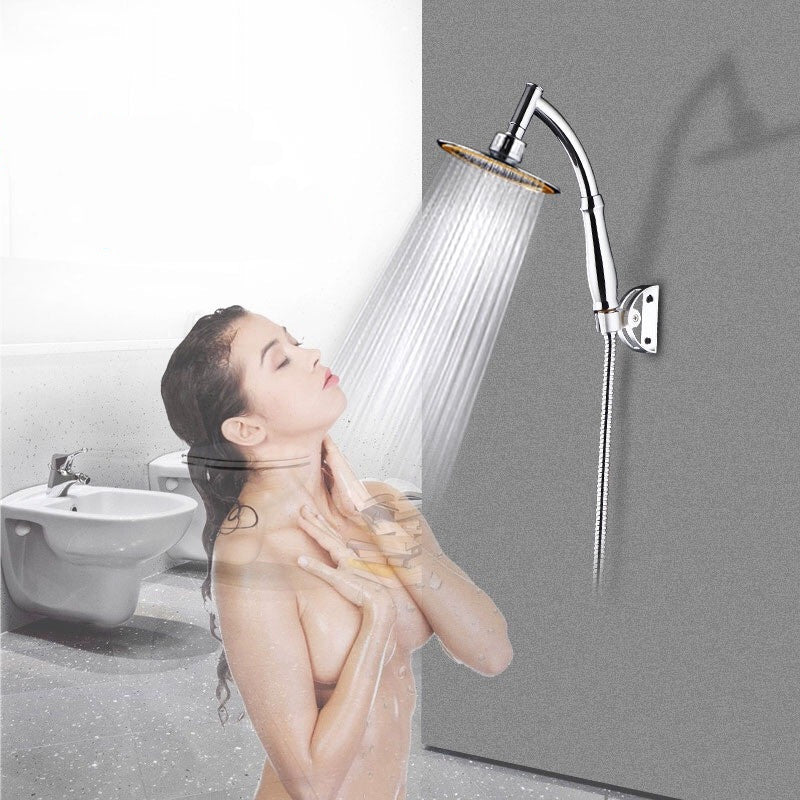 Shower Head 6inch Pressurized Hand-Held Overhead Universal Shower Head Shower Set