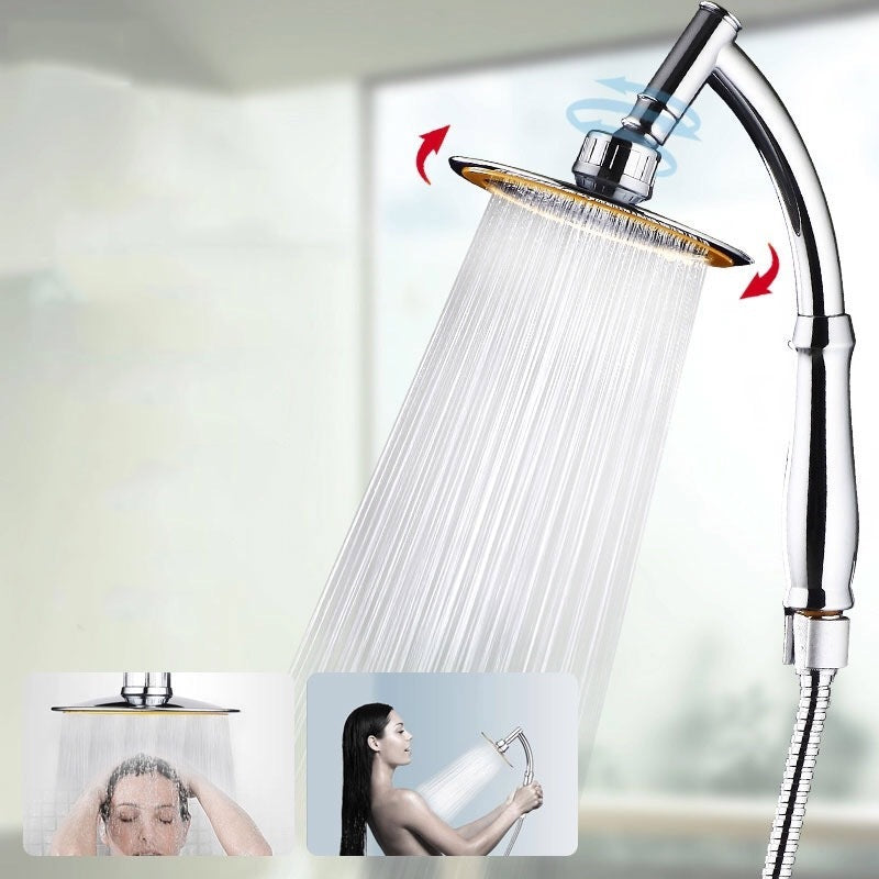 Shower Head 6inch Pressurized Hand-Held Overhead Universal Shower Head Shower Set