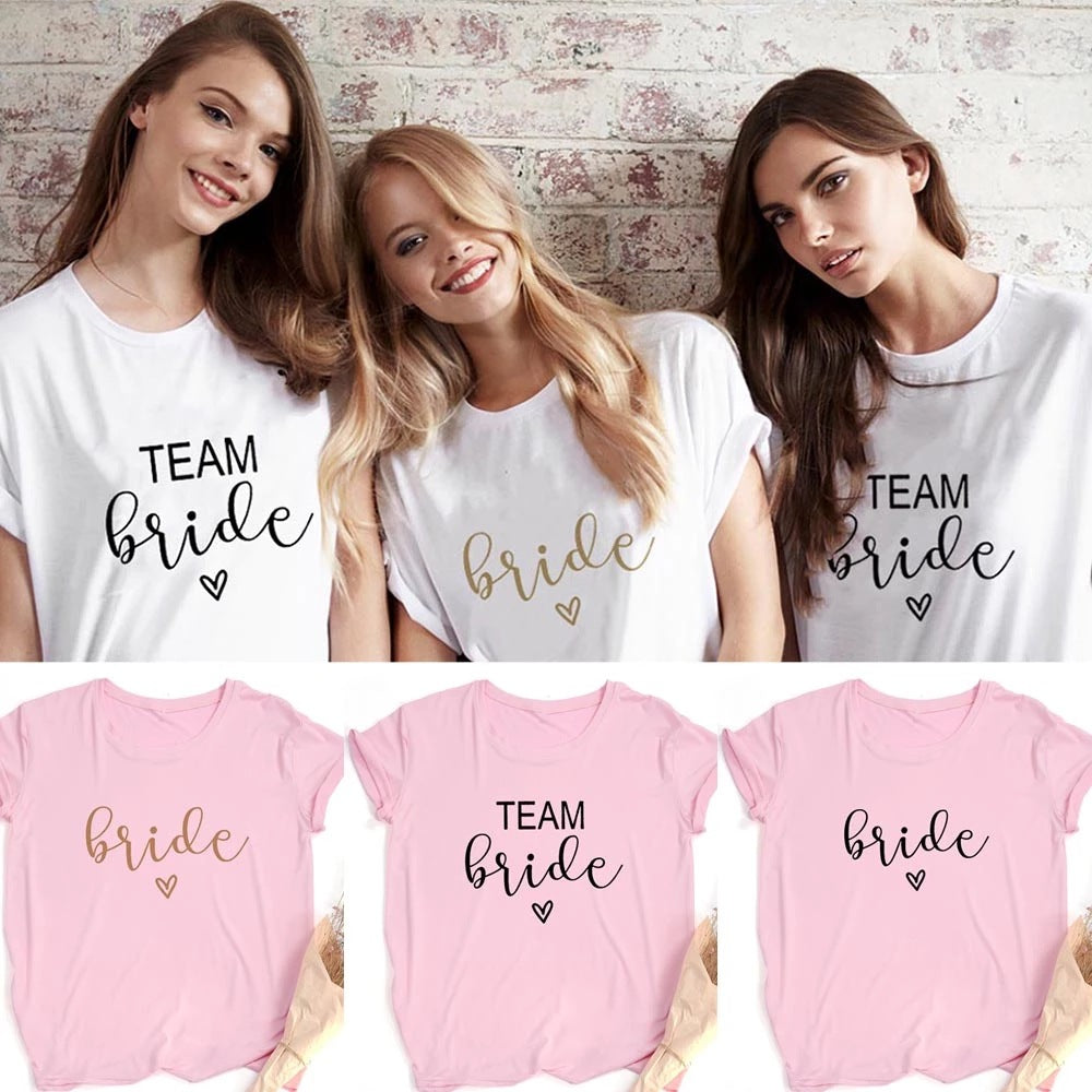 Letters Bride And Bridesmaids Girlfriends T-Shirt