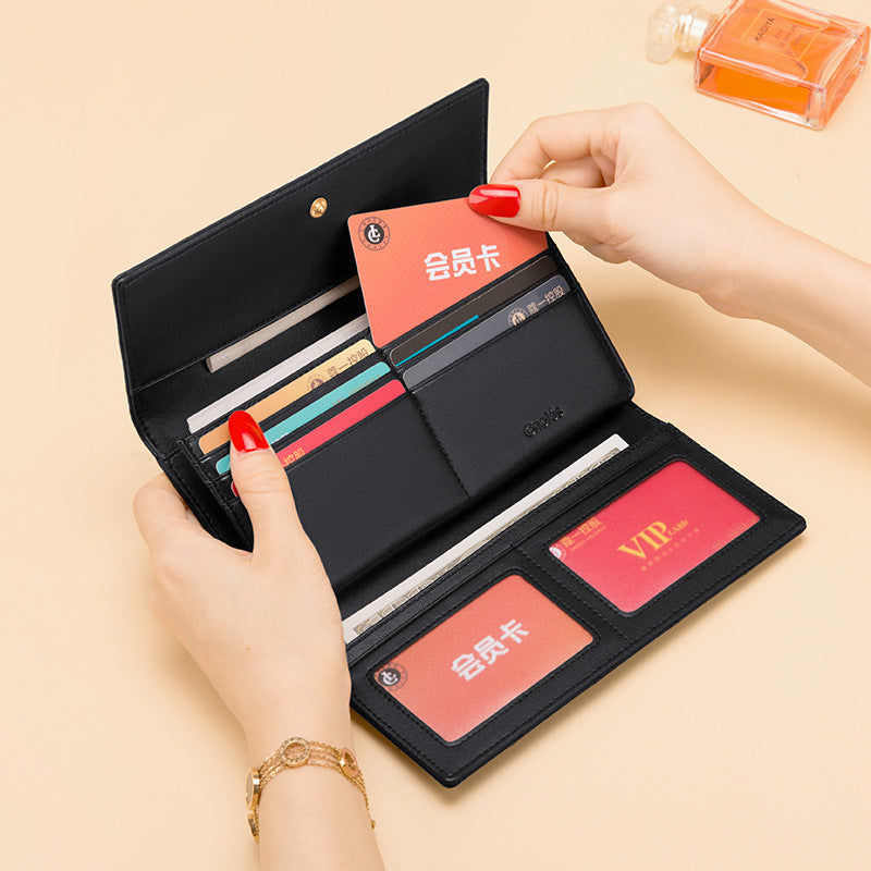 Cowhide Multifunctional Long Multi-Card Pocket Wallet Clutch