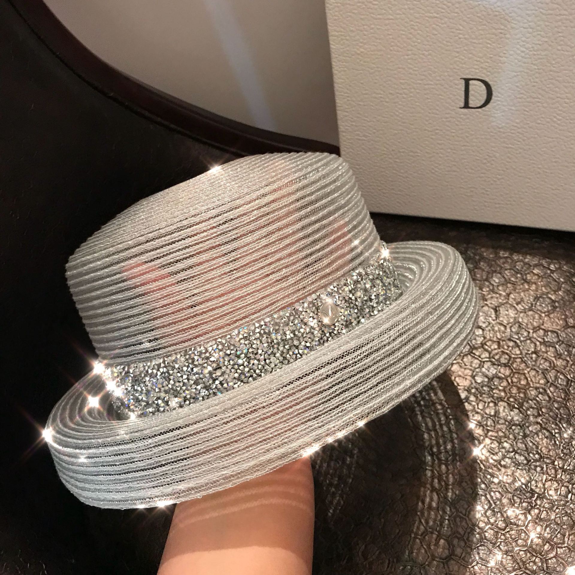 Beach Sunscreen Sun Hat Straw Hat Foldable Beach Hat Flash Drill