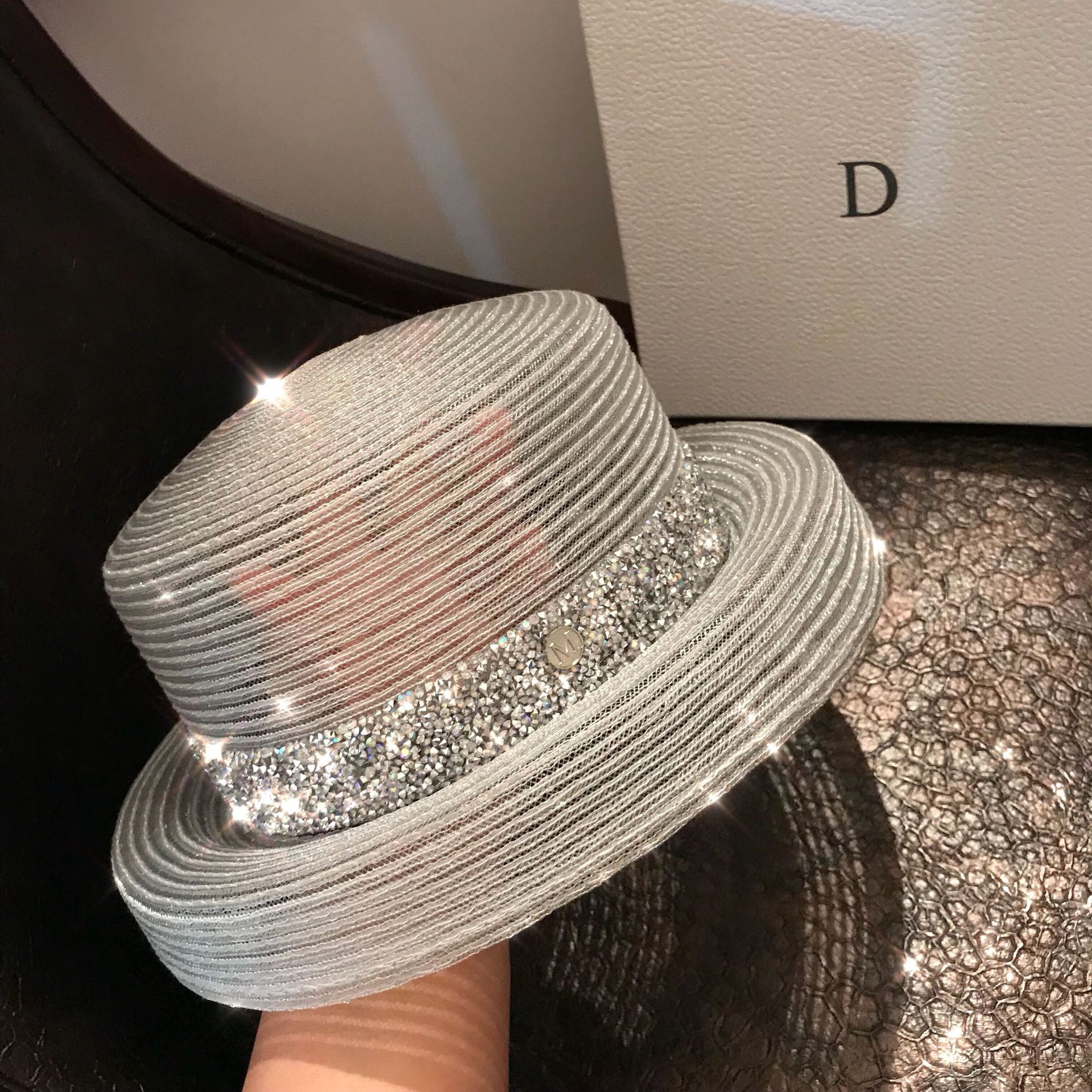 Beach Sunscreen Sun Hat Straw Hat Foldable Beach Hat Flash Drill