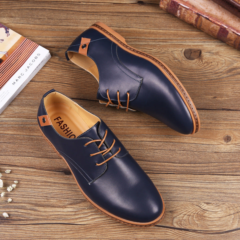 Men's Casual Leather Shoes Foreign Trade Large Size Board Shoes Business Casual Men's Shoes