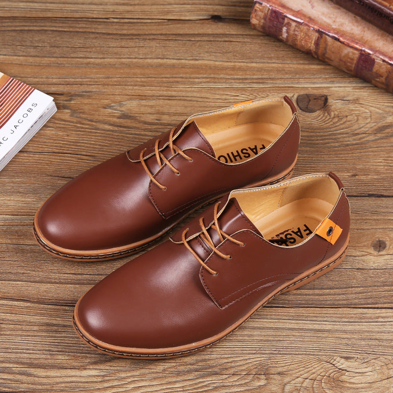 Men's Casual Leather Shoes Foreign Trade Large Size Board Shoes Business Casual Men's Shoes