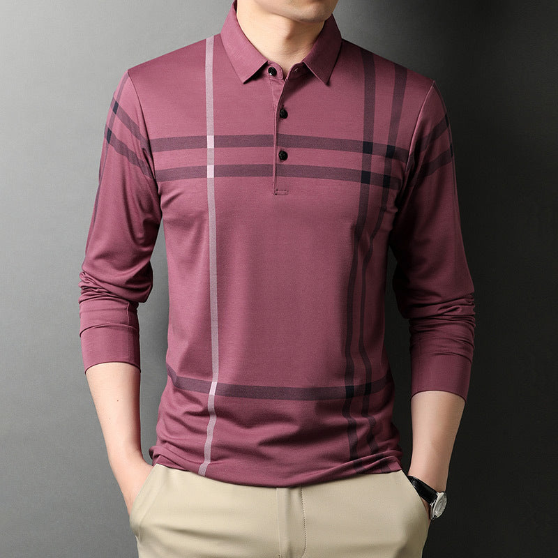 New Mercerized Cotton Middle-Aged And Elderly Men's Bottoming Shirt