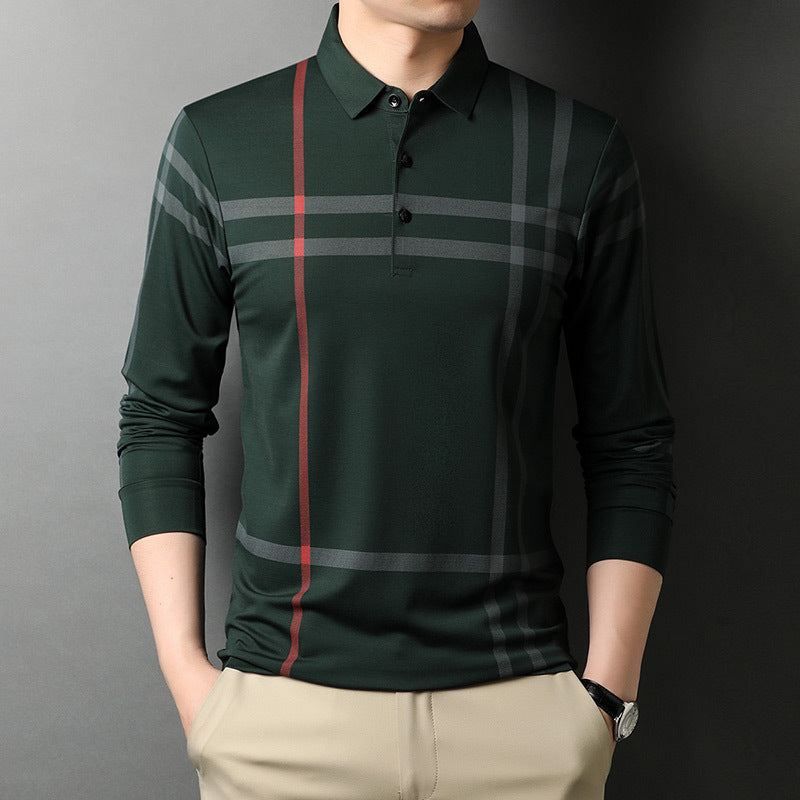 New Mercerized Cotton Middle-Aged And Elderly Men's Bottoming Shirt