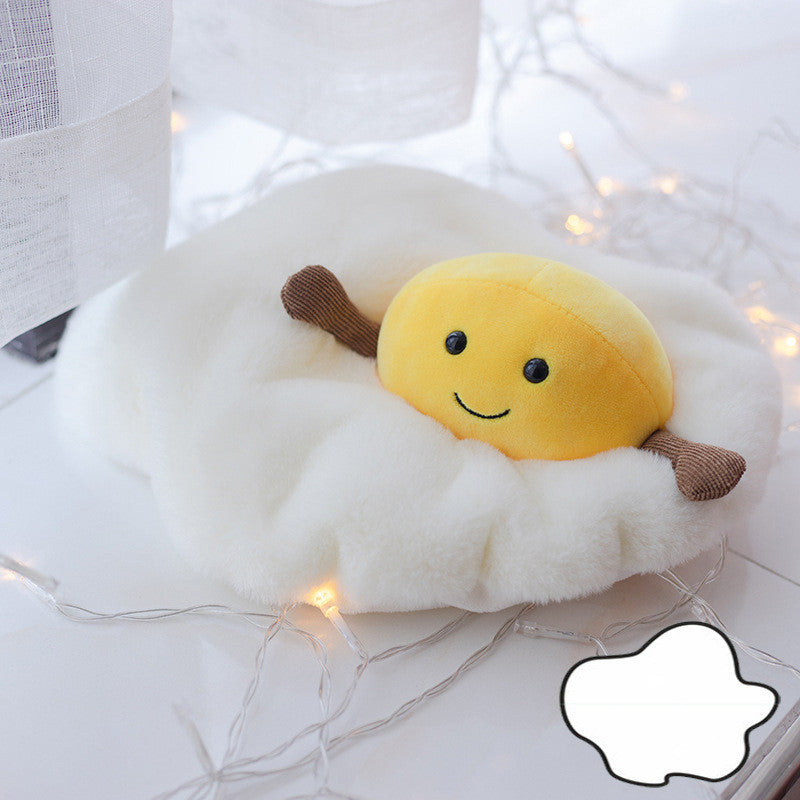 Creative Novelty Pillow Cushion Egg Yolk Poached Egg Fried Egg Egg Pillow Doll Doll Plush Toy