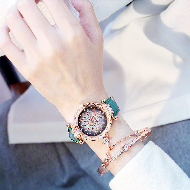 Rotating Ladies Net Red Quartz Watch Casual