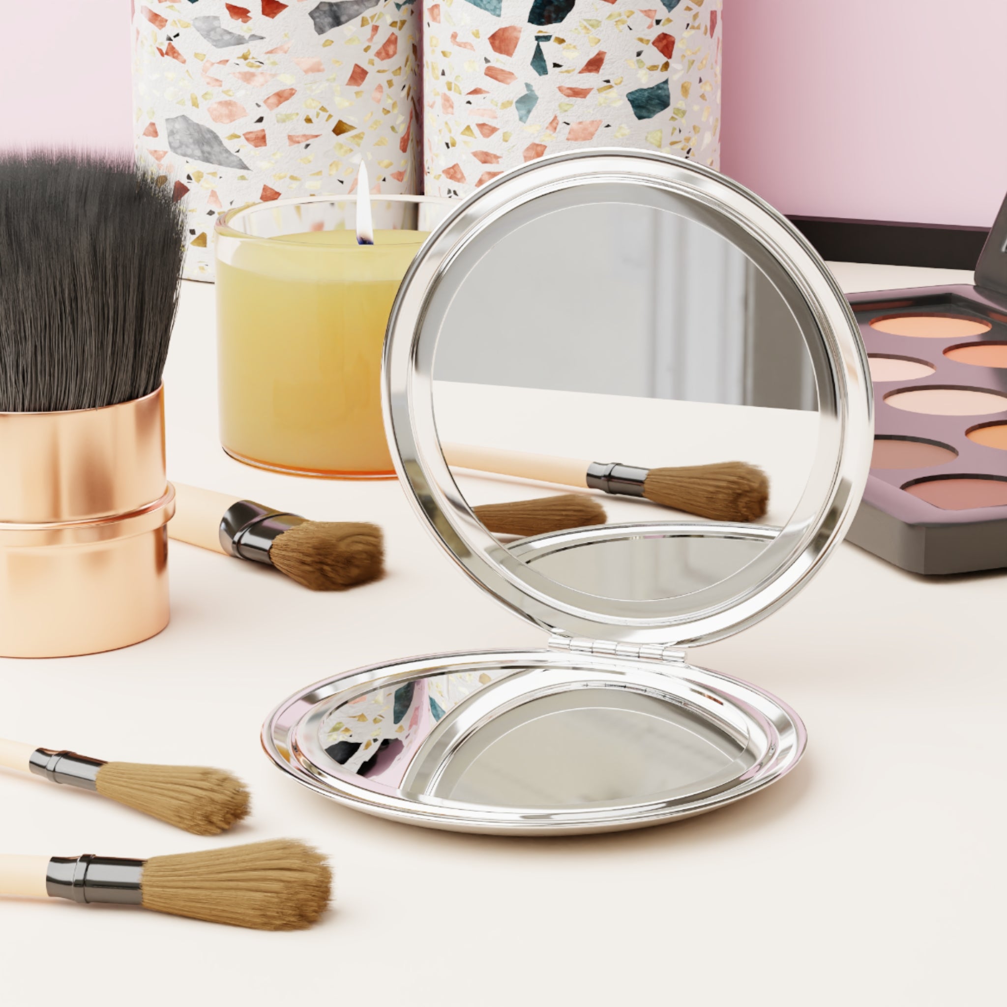 Vintage Fancy Compact Travel Mirror