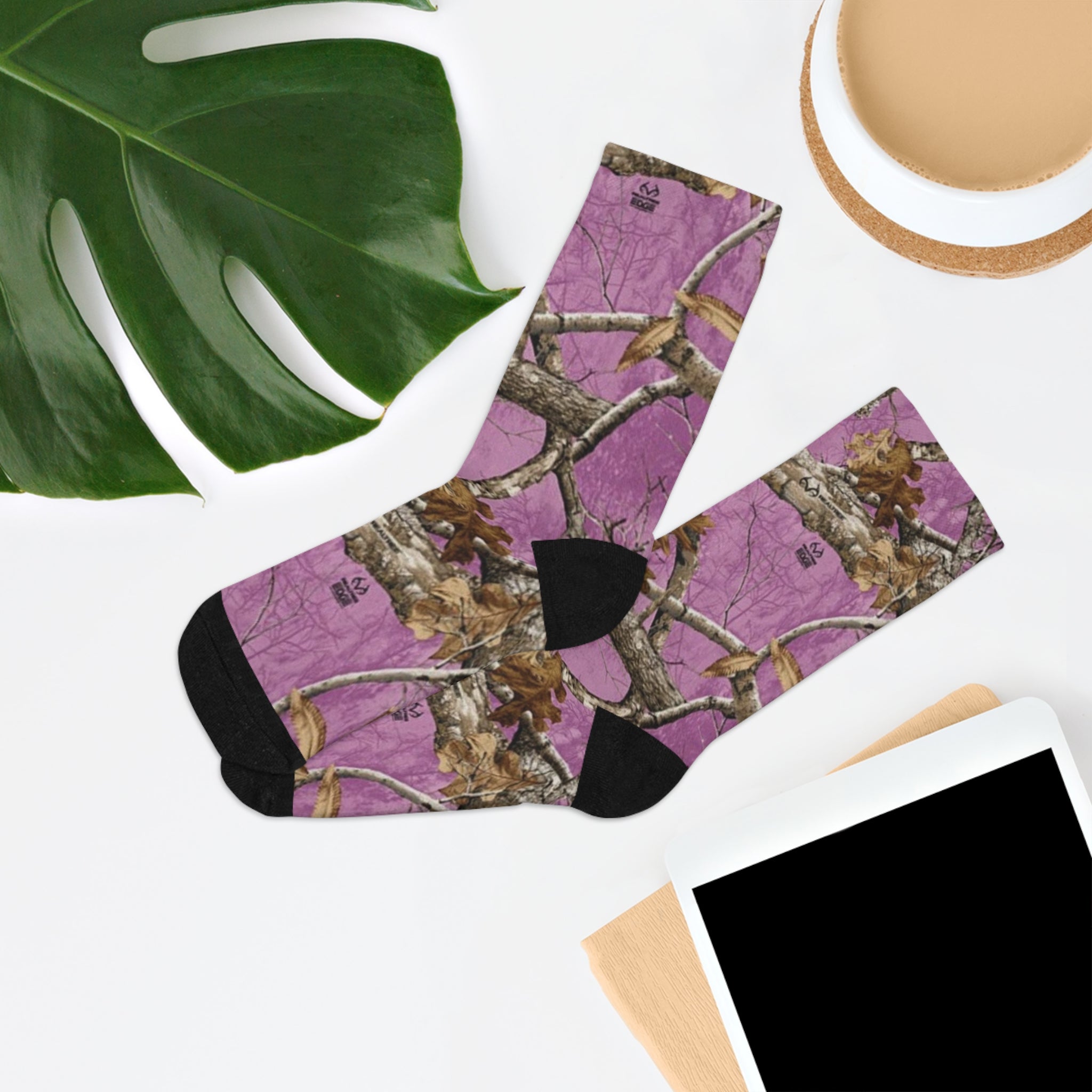 Pink Camo Recycled Poly Socks