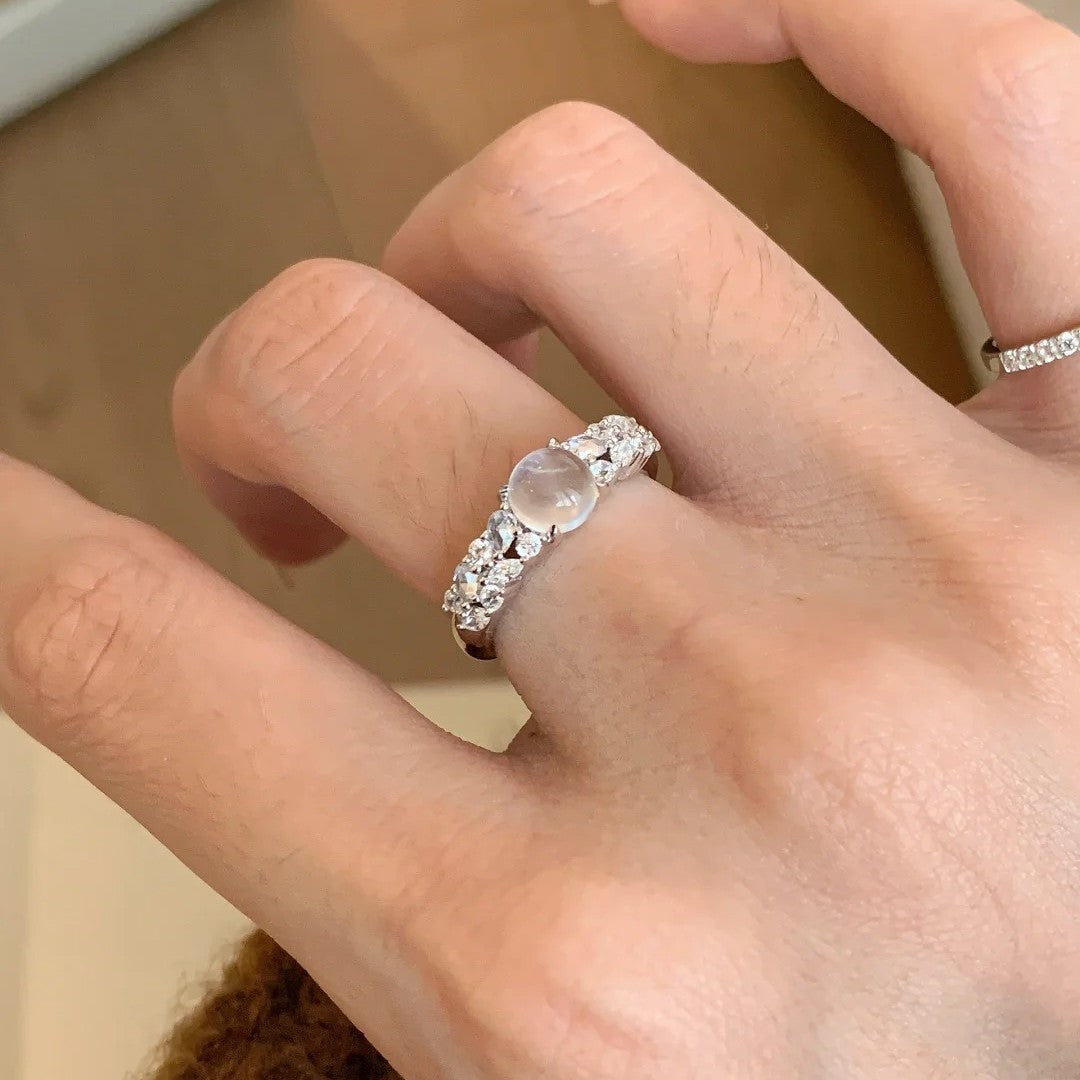 Antique Zircon Brushed Ring Female Retro Minority