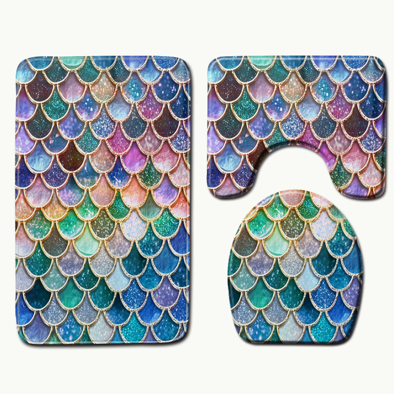 3 pcs Shiny Mermaid Bathroom Set