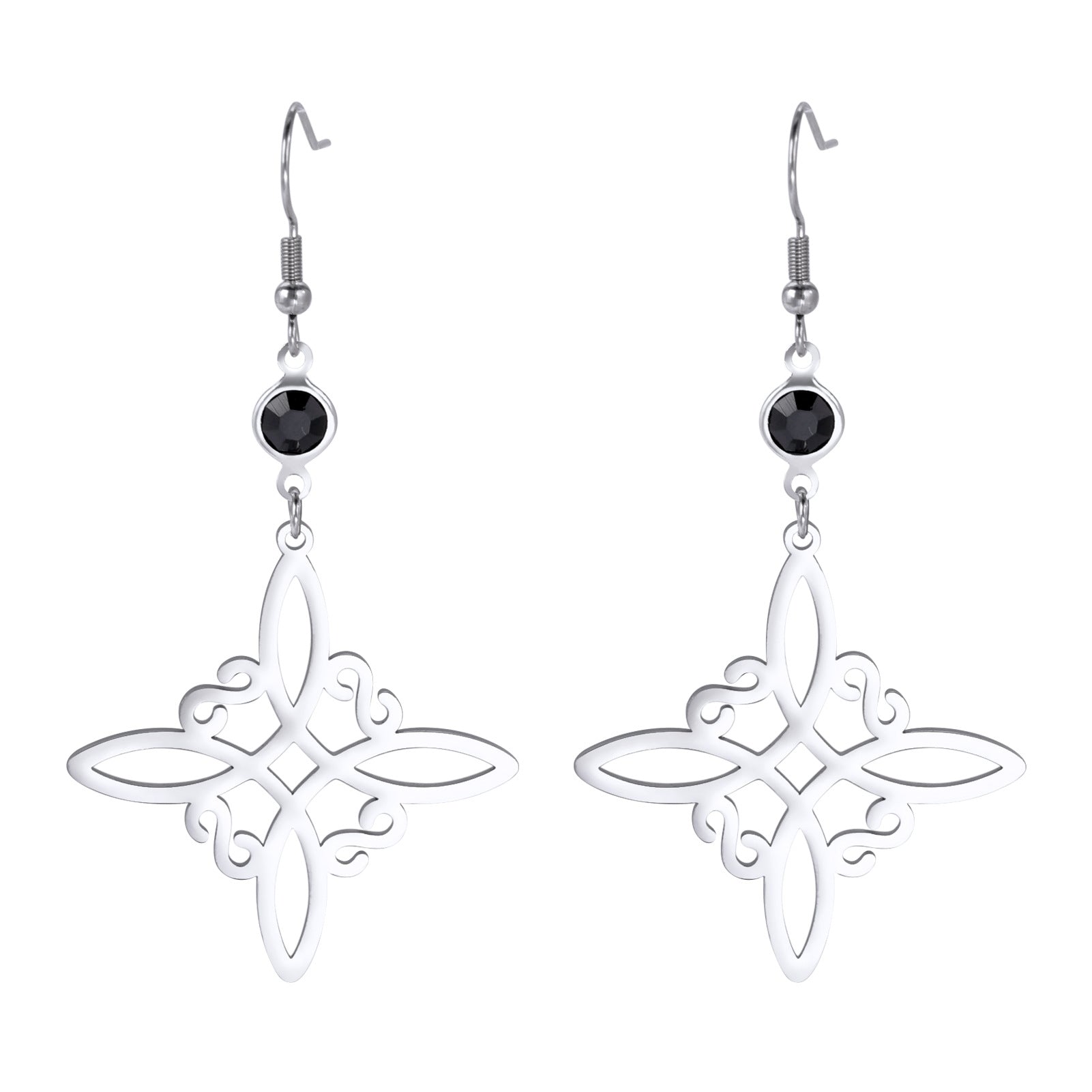 Women's S-shaped Pendant Stainless Steel Earrings