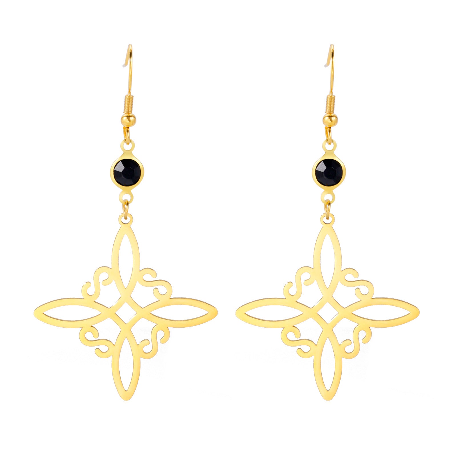 Women's S-shaped Pendant Stainless Steel Earrings