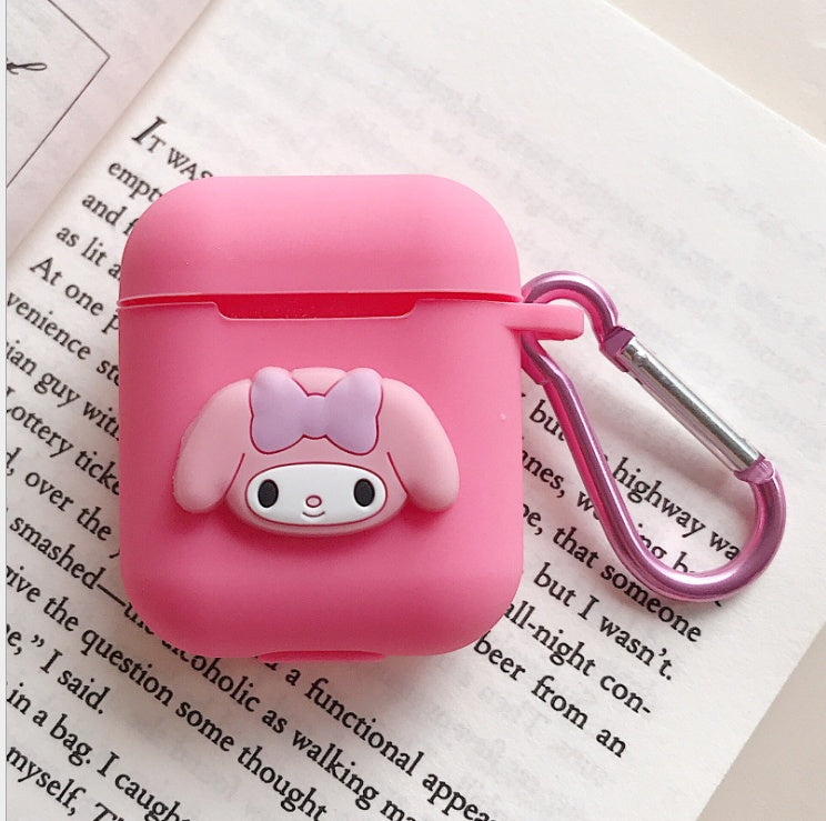 Compatible with Apple, AirPods Protective Jacket Cute Cartoon Silicone Anti-Falling Earphone Jacket Japanese Korean Women''s Key-Clasp Hanging Rope