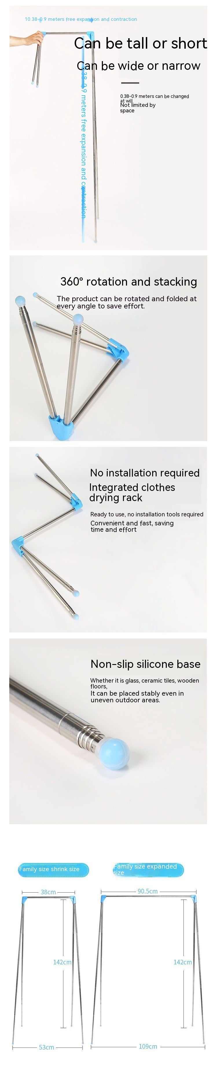 Portable Clothes Hanger Household Bold Foldable