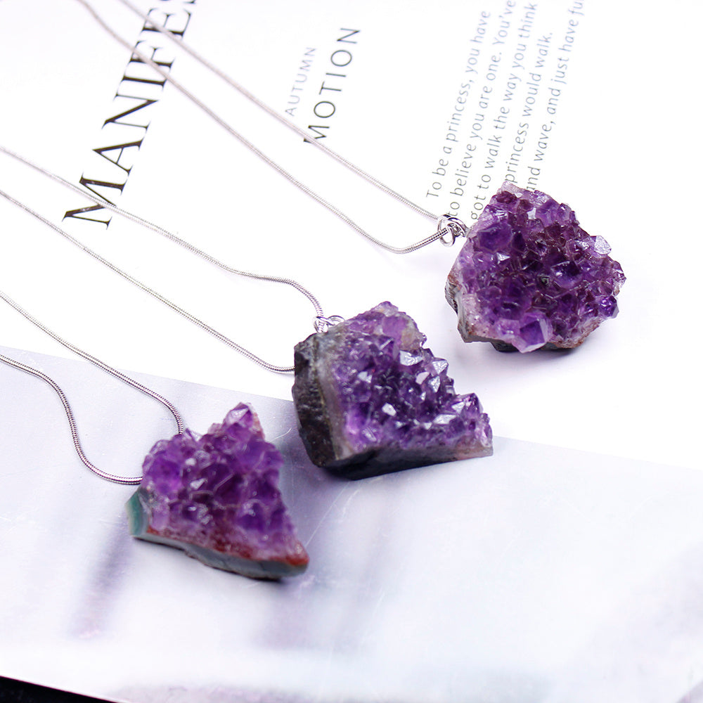 East China Sea Natural Amethyst Cluster Pendant