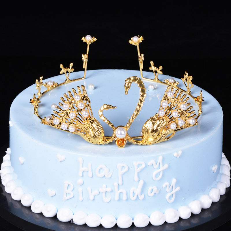 Large Swan Crown  Baking Decorative Ornament