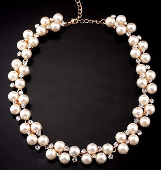 Elegant And Luxurious Pearl Rhinestone Clavicle Chain