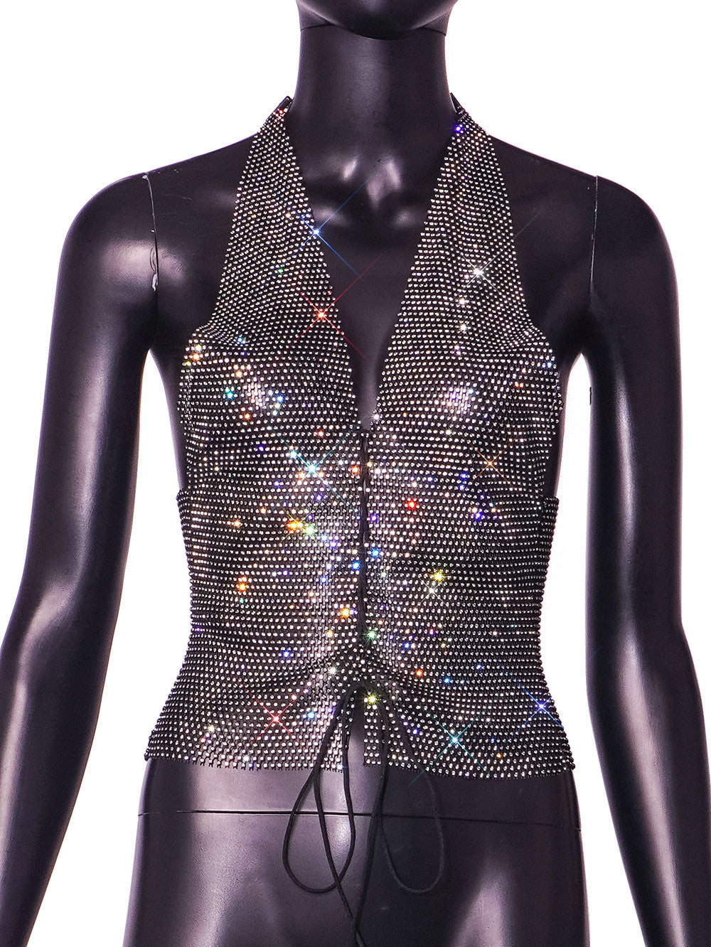 Women's Fashion Casual Fishnet Light Diamond Top