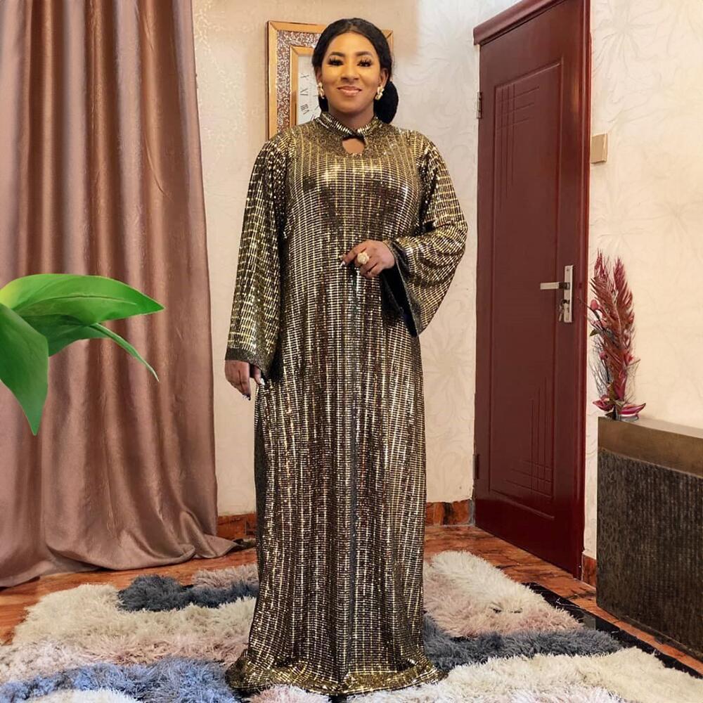 European And American Africa Dress Fashionable Golden