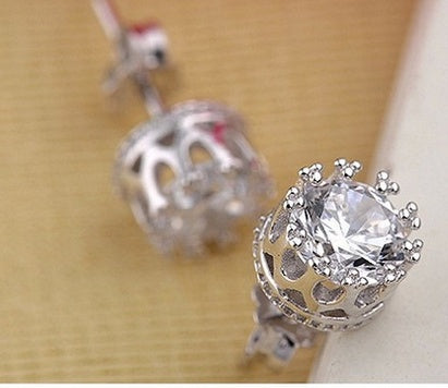 925 Sterling Silver Earrings Crown Hypoallergenic Earrings Exquisite Jewelry Fashion Jewelry Lovers