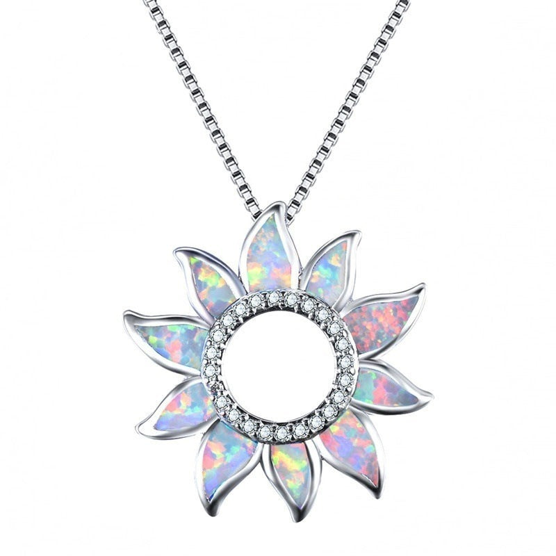 Sun Flower Blue Pendant
