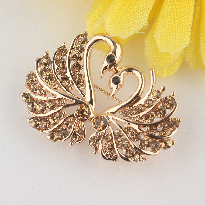 Full Diamond Swan Brooch