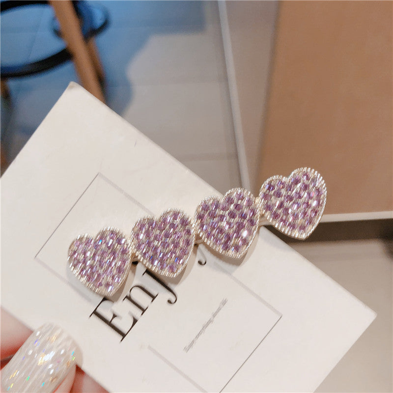 Purple Flashing Diamond Girl Full of Diamond Hair Clips