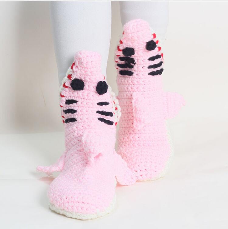 Crochet Shark Socks Crocheted
