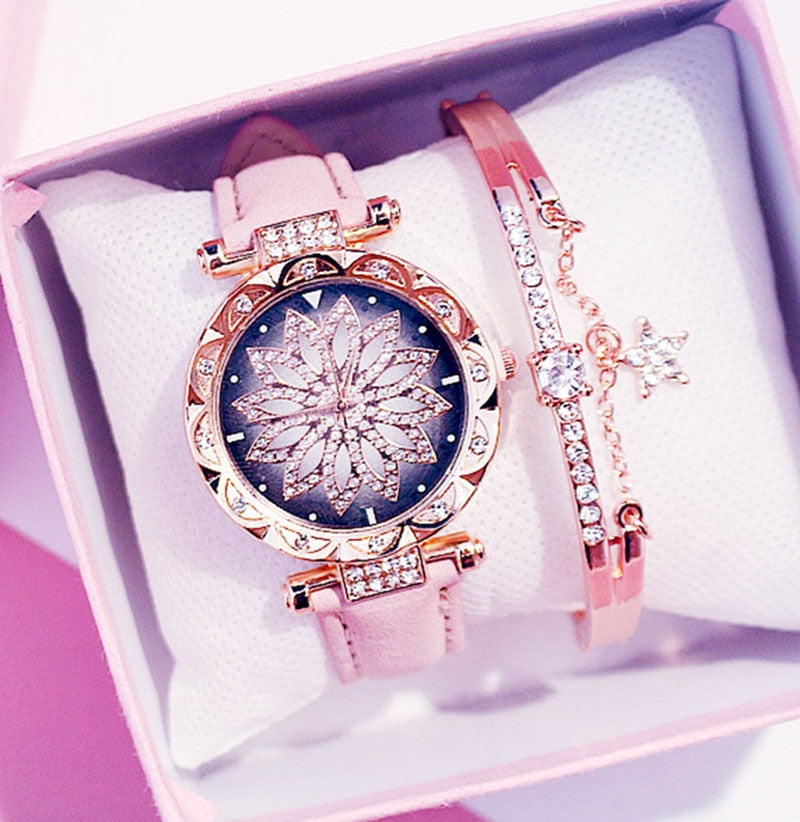 Rotating Ladies Net Red Quartz Watch Casual