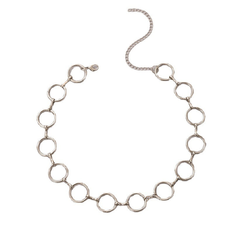 Exaggerated Personalized Trendy Necklace Geometric Circle Stylish Clavicle Necklace
