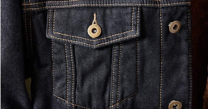 Plus Velvet Denim Jacket