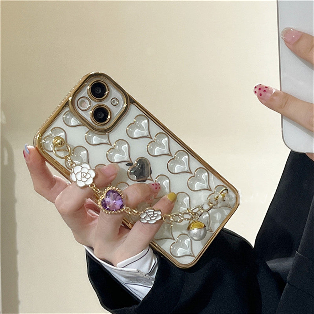 Light Luxury Electroplating Gold Love Mobile Phone Case