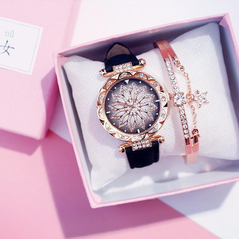 Rotating Ladies Net Red Quartz Watch Casual