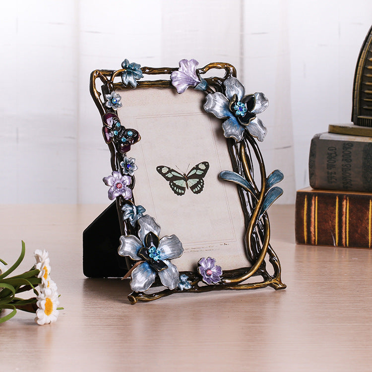 European Creative Enamel Metal Photo Frame