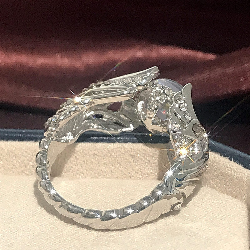 White Swan Colorful Ring